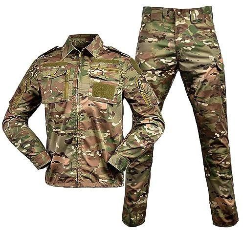 Duohropke Ensemble de vêtements de camouflage militaire Airsoft avec chemise et pantalon pour garçons et filles, uniforme militaire, costume de soldat