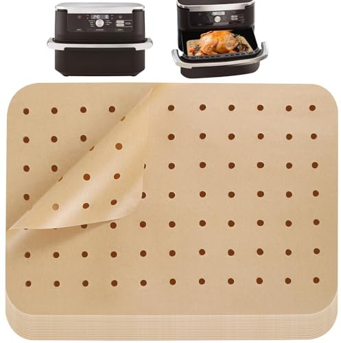 YQL 100pcs Airfryer Backpapier für ninja foodi flexdrawer 10,4 l heißluftfritteuse, airfryer Zubehör für Ninja AF500EU AF500EUCP, Auch kompatibel mit Duronic/Cecotec Dual 9000 9L