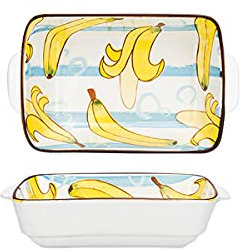 Lata for asar esmaltada, juego de bandejas for hornear, fuente for hornear de porcelana, juego de bandejas rectangulares for hornear, cazuela, plato for quiche, calentador de alimentos, 8,5 pulgadas,