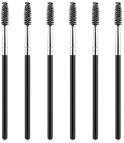 Teaaha Lot de 6 bobines de cils – Peigne à cils portable et brosse à sourcils, brosse à mascara réutilisable, outil de plastification pour sourcils et cils