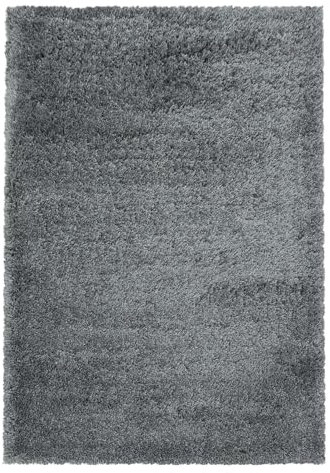 Hochflor Teppich Francesca Läufer, Farbe: Hellgrau, Größe:80x150 cm