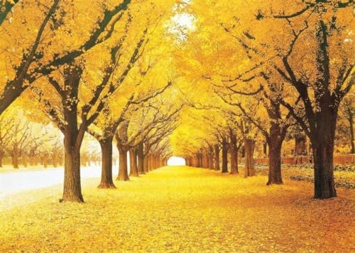 1000 Piezas Arte Teñido Otoño Bosque Amarillo Dorado Árboles De Ginkgo Hojas Caídas Otoño Paisaje De Hoja Caduca Juegos Puzzle Rompecabezas De Madera para Regalos