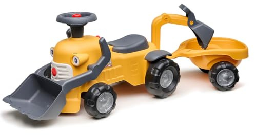 FALK - Traktor-Traktor, Marcel, Frontbagger, ab 12 Monaten, 90% recycelter Kunststoff, Bagger & Anhänger, 910N