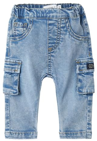 Nbmben Baggy Cargo Jeans 2727-Yb Noos, Mellanblå denim, 62