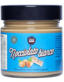 Choco Zero – Crema Proteica Crema Spalmabile Senza Zuccheri Aggiunti, Senza Glutine, Senza Lattosio, Vegano Vasetto da 200 g (1 Pezzo, Nocciolato Bianco)