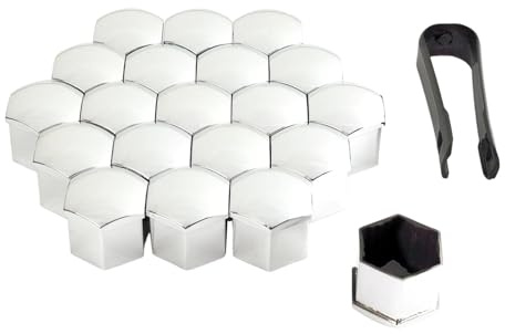 Tapones de rueda para automóviles, tapones para ruedas | Cubiertas para tuercas de rueda y ruedas con llanta | 20 piezas de protección contra el polvo de repuesto, 17 mm, 19 mm, 21 mm tapa de tuerca
