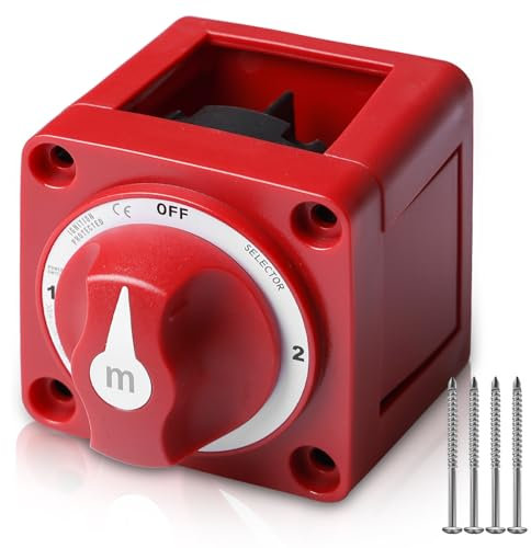 GAOUTO 300A Batterieschalter, Batterieschalter 3-Positionen-Zweikreis-Leistungstrennschalter, 12-48V Batterieschalter Auto Batterie Trennschalter, Batterietrennschalter ür Marineboot, Auto, Wohnmobil