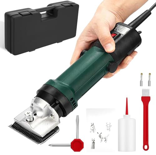 Tondeuses à Moutons 690 W, 2400 TR/Min avec 2 Lames, 5 Accessoires et boîte à Outils, réglage à 6 Vitesses, Tondeuse Professionnelle électrique Filaire pour Chevaux, chameaux, Chiens, alpagas