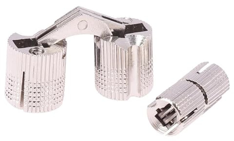 4er Pack Silber Messing Zylinderscharniere verdeckte Schränke unsichtbare Scharniere 180 Grad (8 mm)