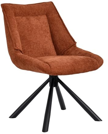 Duhome Lounge stol, Chenille Fabrac 360 graders vridbar ergonomisk kontorsstol dressing bord stol matsal stol, orange