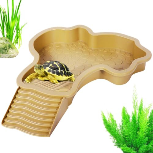 Schildkröten Wasserbecken,Reptilien BadebeckenMit Rampe Und Sonnenplattform | Reptilien Wasserschale, Schildkröten Wasserschale, Schildkröten Badeschale Für Schlange, Bartagamen, Schildkröte, Gecko
