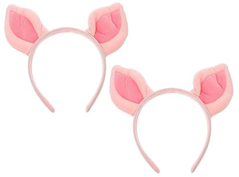 Gatuida Schweineohren Haarreif Rutschfestes Süßes Stirnband 2 Stück aus Weichem Stoff Rosa für Teenager Mädchen für Kostümparty und Cosplay