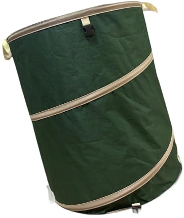Rdxanc Cubo de basura plegable con tela Oxford resistente y base dura para jardín al aire libre, colección de hojas de residuos