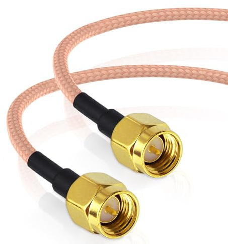 Superbat Cable SMA Alargador Antena WiFi RG316D 1m Cable Extensión Macho a Macho 50 Ohm Doble Blindaje para Router 4G LTE Adaptador USB RTL-SDR Receptor ADS-B Dispositivos SDR
