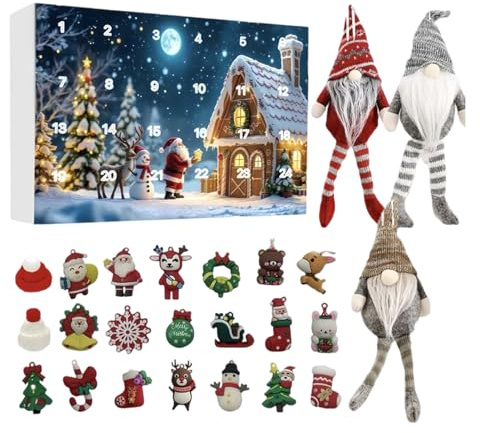 Adventskalender,Wichtel 24 Tage Weihnachtscountdown - Festliche Spielzeugfigur Für Festliche Partyspiele Zuhause Urlaub Kinder Junge Mädchen