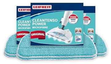 Leifheit Ersatzpads CleanTenso Power, 6er Set Mikrofaser Wischpads | 100 % Mikrofaser, Klettbefestigung, bei 60 Grad waschbar, für intensive Bodenreinigung gegen Schmutz und Keime