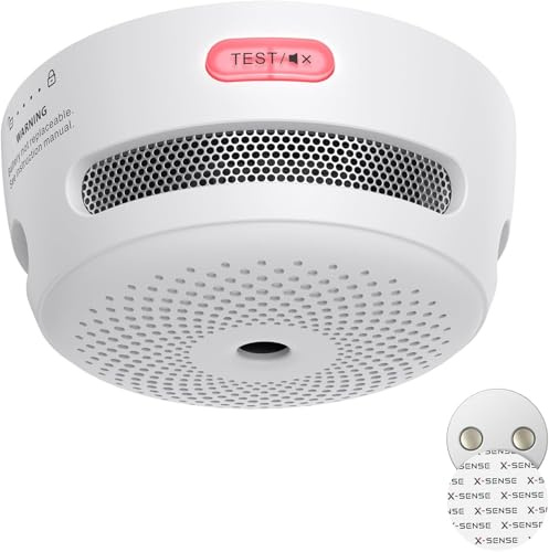 X-Sense Standalone Mini Smoke Alarm for Home, 10-Year Battery Fire Alarm with Magnetic Mount, LED Indicator & Silence Button, Conforms to EN 14604 Standard, XS01（No Wi-Fi, Magnetic Holder）