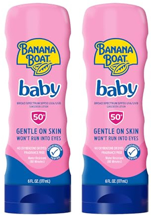 Banana Boat Baby Sunscreen Lotion, SPF 50+, 6oz each, Twin Pack