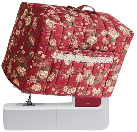 para máquina de Coser, Cubierta para máquina de Bordar, Bolsas de Polvo con Estampado de Flores con asa y Bolsillo, Protectora para Viajes, lavandería, proyectos de Tela, Adultos, Amantes