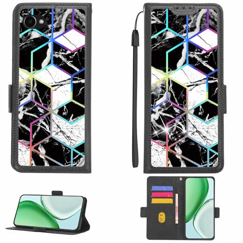 Aroepurt Kompatibel med Orbic Joy 4G Prepaid skyddsfodral med stöd [med HD-skyddsfilm med 9H hårdhet] [RFID-blockering] [Brytningseffekt] LPT-HS