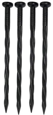 MonoSora Paquete de 25 clavos de jardinería de plástico negro para asegurar tela y bordes resistentes a la intemperie