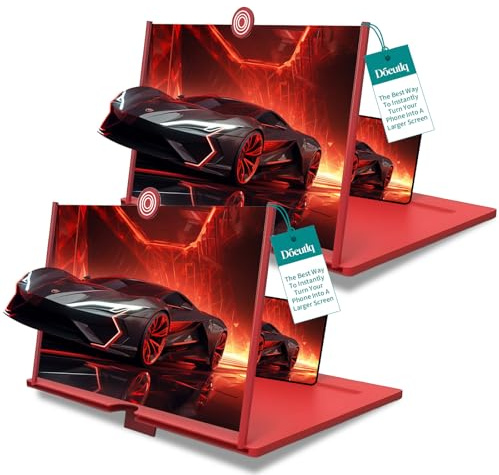 Handy-Bildschirmlupe für Handy, Verstärker, Taschenkino für iPhone, Android, Smartphone, Vergrößerung, Projektor, 30,5 cm Vergrößerung, ausziehbarer Erweiterer, Ultra-HD mit Ständer, 2 Stück