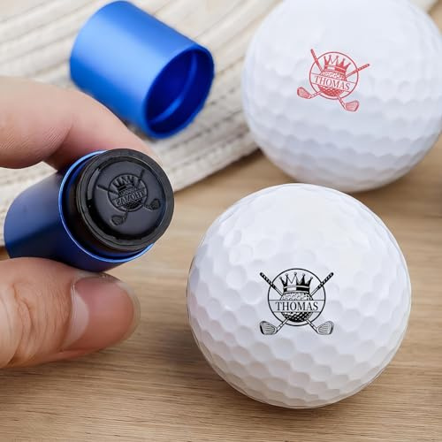 Drawelry Personalisierte Name Golfball Stempel mit Logo Text Siegel Selbstfärbender Golfballmarkierer Stempeln Golf Ball Markierer Golfzubehör Golf Geschenke für Männer Frauen Spieler Trainer