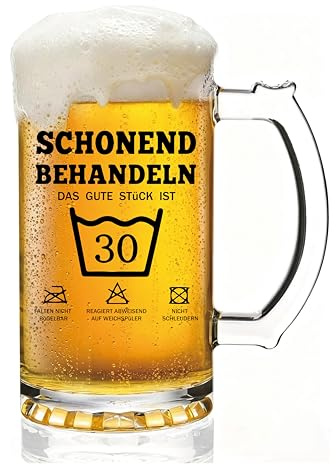 Verdaxis Bierglas Geschenk Lustiges 30.Geburtstag Geschenk Bierkrug für Männer und Frauen 450ml
