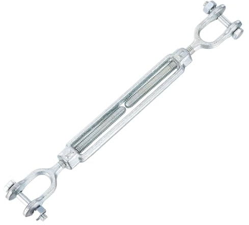 PATIKIL Heavy Duty Turnbuckle, (M8, Silver)(1 Pcs), Hot Dipped Carbon Steel Jaw and Jaw Turnbuckle Heavy Duty Cable Tensioner, Suit for - Shade Sail/Yard Zipline/Deck