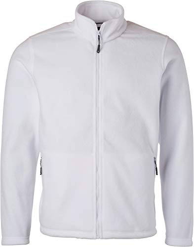 James und Nicholson Herren Jacken Men's Fleece Jacket, White, XL, JN782 wh