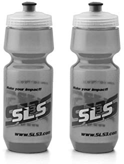 SLS3 Cycling Bike Water Bottle 2 Pack - BPA Free 24 oz - Lightweight Squirt Squeeze Water Bottle for Biking, MTB Riding, Sports Bottles (Smoke Gray)