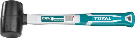 Total Tools - Massette en Caoutchouc - 220 g - Idéale pour les Travaux de Carrelage - Pour Ajuster les Carreaux en Céramique - Frappe Sans Endommager la Surface - Manche en Fibre - Tête en Caoutchouc