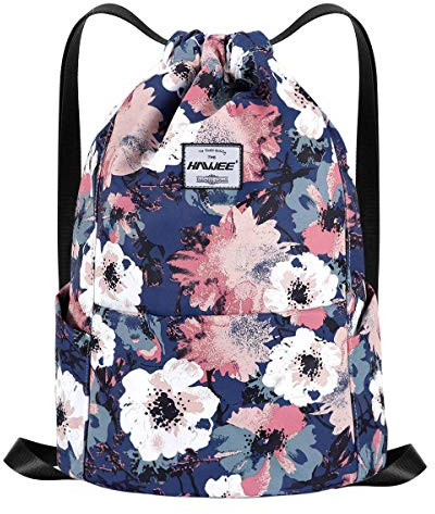 Wasserdicht Kordelzug Rucksack mit Innentasche Groß Turnbeutel Kordelzu | Tagesrucksack Tunnelzug Tasche Sporttasche Unisex für Frauen Männer Reise Alltag Outdoor Yoga Schule Strand Schwimmen
