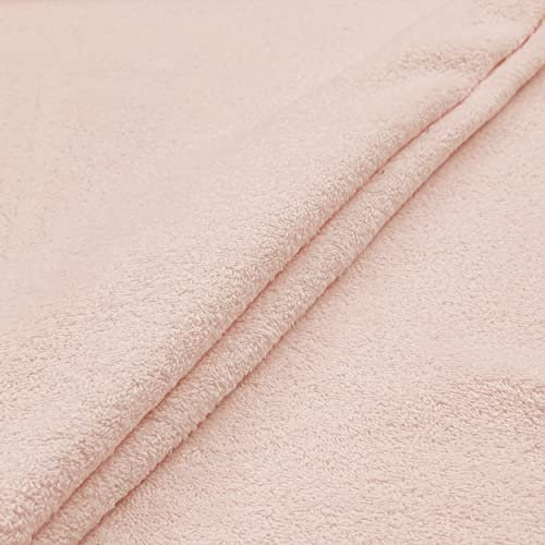 Tessuto di spugna di cotone - venduto al mezzo metro,altezza fissa 150 cm. 1 qtà = 50 cm; 2 qtà = 100 cm Ideale per confezionare Asciugamani, Bavaglini, accappatoi, teli mare (ROSA CIPRIA 05)