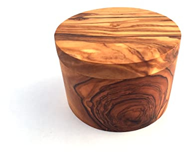 Dose mit Deckel Vorratsdose für Gewürze Aufbewahrung für Zucker Salz Schmuck Olivenholz Holz Handarbeit Geschenk