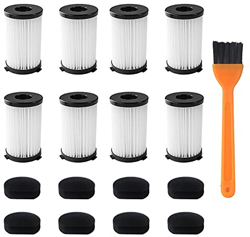 Antoble Filtro di Ricambio Compatibile con Gli Aspirapolvere Ariete Handyforce 2761 e 2759, Include 8 Filtri + 8 Filtri in Schiuma +1 Spazzola per La Pulizia -17 pz