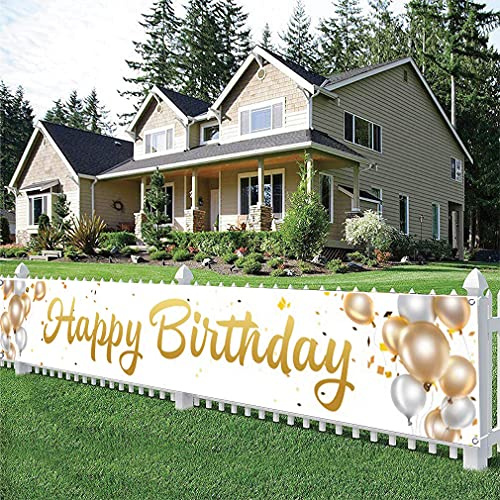 Alles Gute zum Geburtstag Hof Schild Geburtstag Dekoration für Mann oder Frau Happy 30. 40. 50. 60. Birthday Hofbanner 3 m x 0,5 m Yard Sign Outdoor Indoor Hängendes Banner