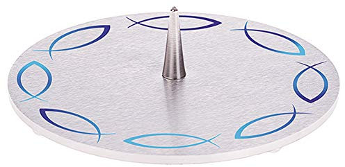 FRITZ COX Edelstahl-Leuchter 12 cm, 'Fischkreis', blau-FRITZ COX