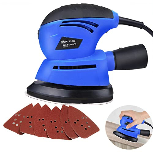 Electric Mouse Sander, 130W 12000RPM Detail Sander with 6Pcs Sandpapers, Hand Sanders for Wood with Dust Collector, Compact Sanding Machine with 2M Power Cord