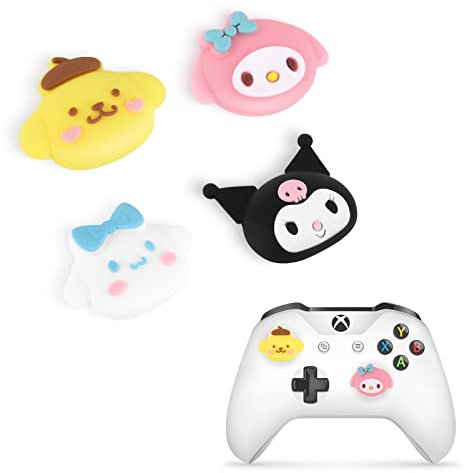 DLseego Anime Lindo Tema Thumbstick Caps Grip Accesorio,Juego de Fundas de Silicona para el Mando PS5 PS4 Xbox 360 Xbox un Controlador,Joystick Protección Adjuntos,4 PCS,Combinación 1
