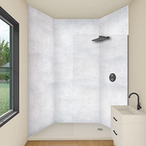 yourplate Duschrückwände individuelle Größe (Betonwand Loft) | 3mm Aluminium Verbundplatte, exklusives Design, einfache Montage, geringes Gewicht, fugenlos, wasserdicht, pflegeleicht