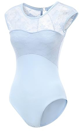 Lanbodance Women Short Sleeve Ballet Leotards for Adult Dance Bodysuit