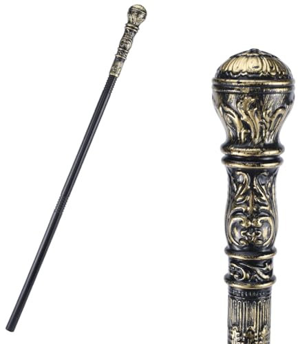 GORGECRAFT Antiker Gehstock Im Vintage-Stil Für Halloween Gehstock Herren Party Dekorativ Für Erwachsene Cosplay Kostüm Knauf Kostümzubehör Für Halloween Partyzubehör Kleid Requisite
