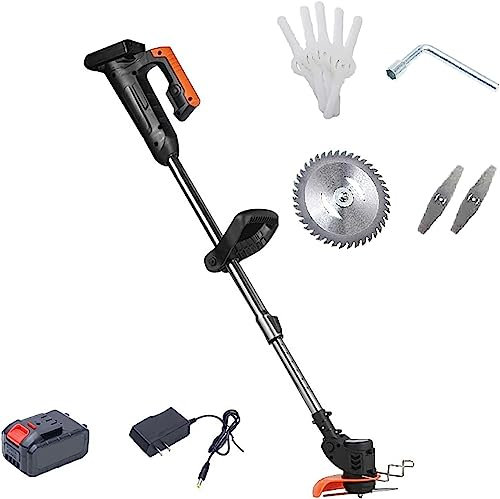 NAKEAH Tosaerba a Batteria, diserbo Leggero Batteria da 24 V Testa della Macchina Regolabile Lunghezza Regolabile Rasaerba Ricaricabile Tagliaerba da Giardino Portatile