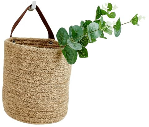 Wandbehang Aufbewahrungskorb, gewebter Pflanzenhalter zum Organisieren, 16 cm x 17,8 cm