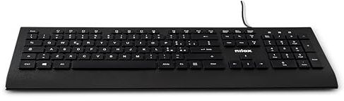 Nilox NXKBIT000014 Tastiera USB, Leggera e Compatta con Layout Italiano, Anti-usura, Cavo 1,5 metri, Tastiera Nera Compatibile con Windows, Linux e Mac