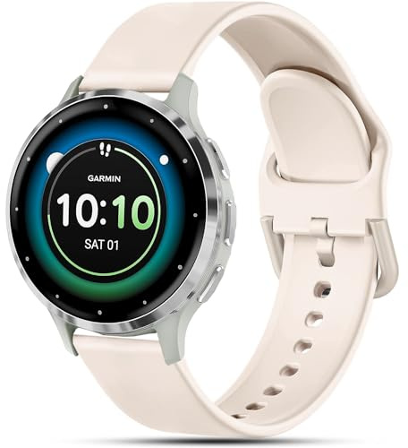 Issinlky Armband für Garmin Venu 4 41mm/Vivoactive 4S/Venu 2S/3S/Vivomove 3S, 18mm Armband Silikonarmband für Fossil Damen Gen 6/5E/4/3