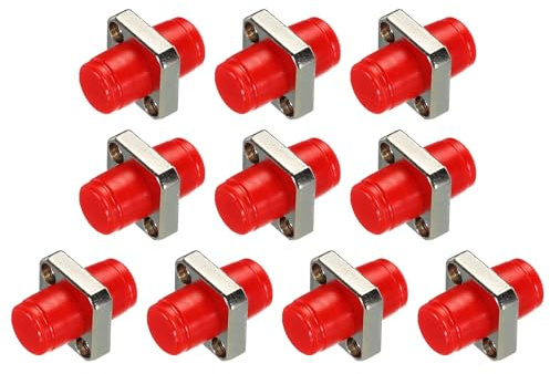 sourcing map Fiber Optical Coupler FC to FC UPC Square Flange, Single Mode Simplex Adapter, FC-FC UPC, for Network Internet Connector, 10pcs