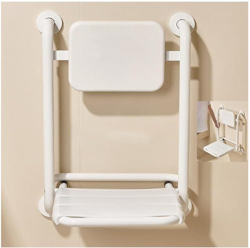 KTLSHY Duschsitz mit armlehnen klappbar wandmontage, Duschklappsitz für wandmontage Edelstahl Duschhocker Duschhilfe Duschsitz Rutschfester für Schwangere, Senioren, Behindert