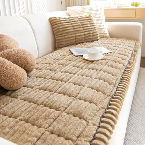 Nouvelles Housse De Canapé éPaisses 2 3 4 1 Places Couvre Protege De Assise Canapé En Velours CôTelé Couverture De Coussin De SièGe De Canapé AntidéRapante Pour Le Salon(Pillowcase：45X45cm,Coffee)